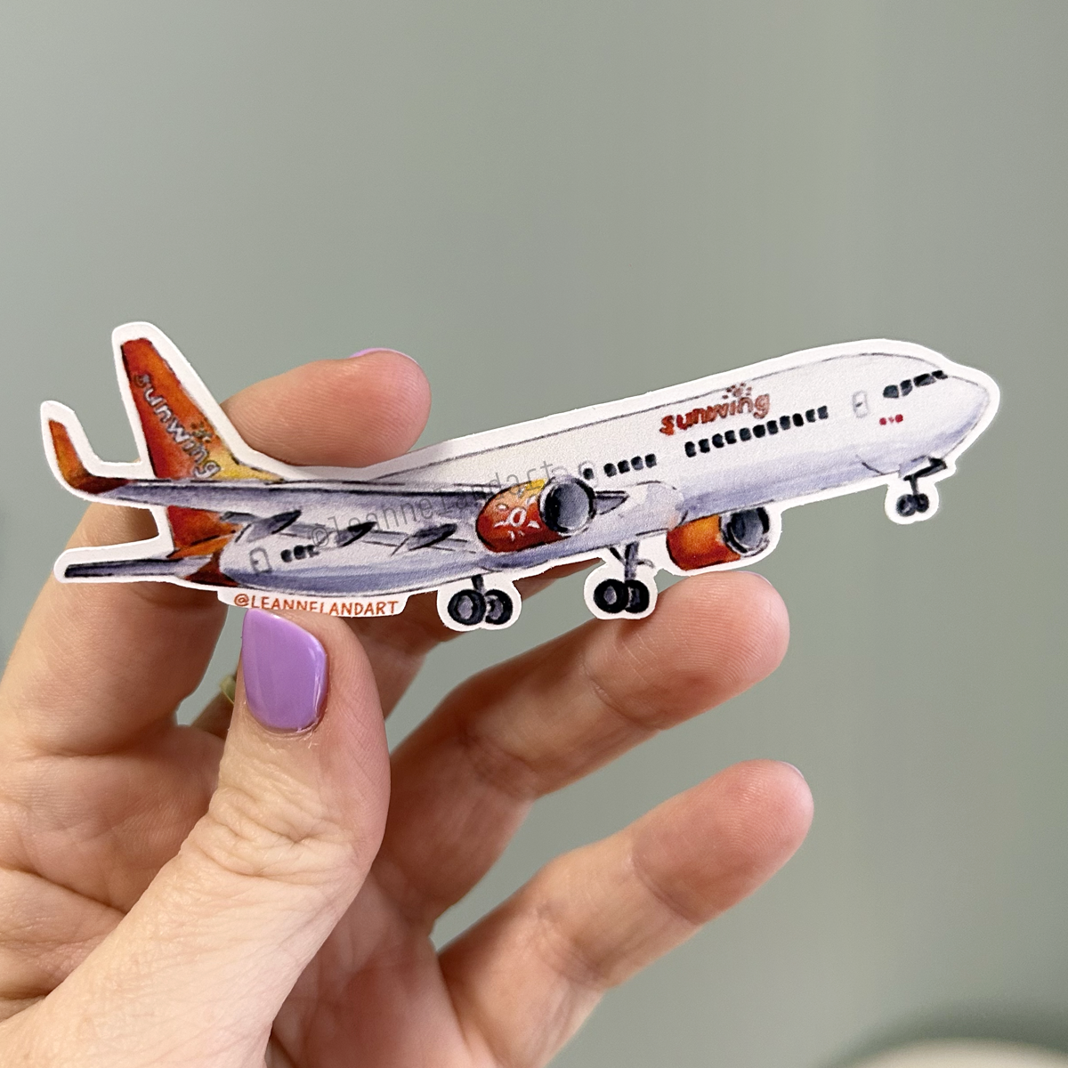 Sunwing Airplane STICKER SET - Large Vinyl Stickers - Airbus