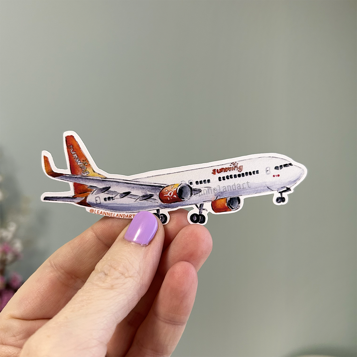 Sunwing Airplane STICKER SET - Large Vinyl Stickers - Airbus