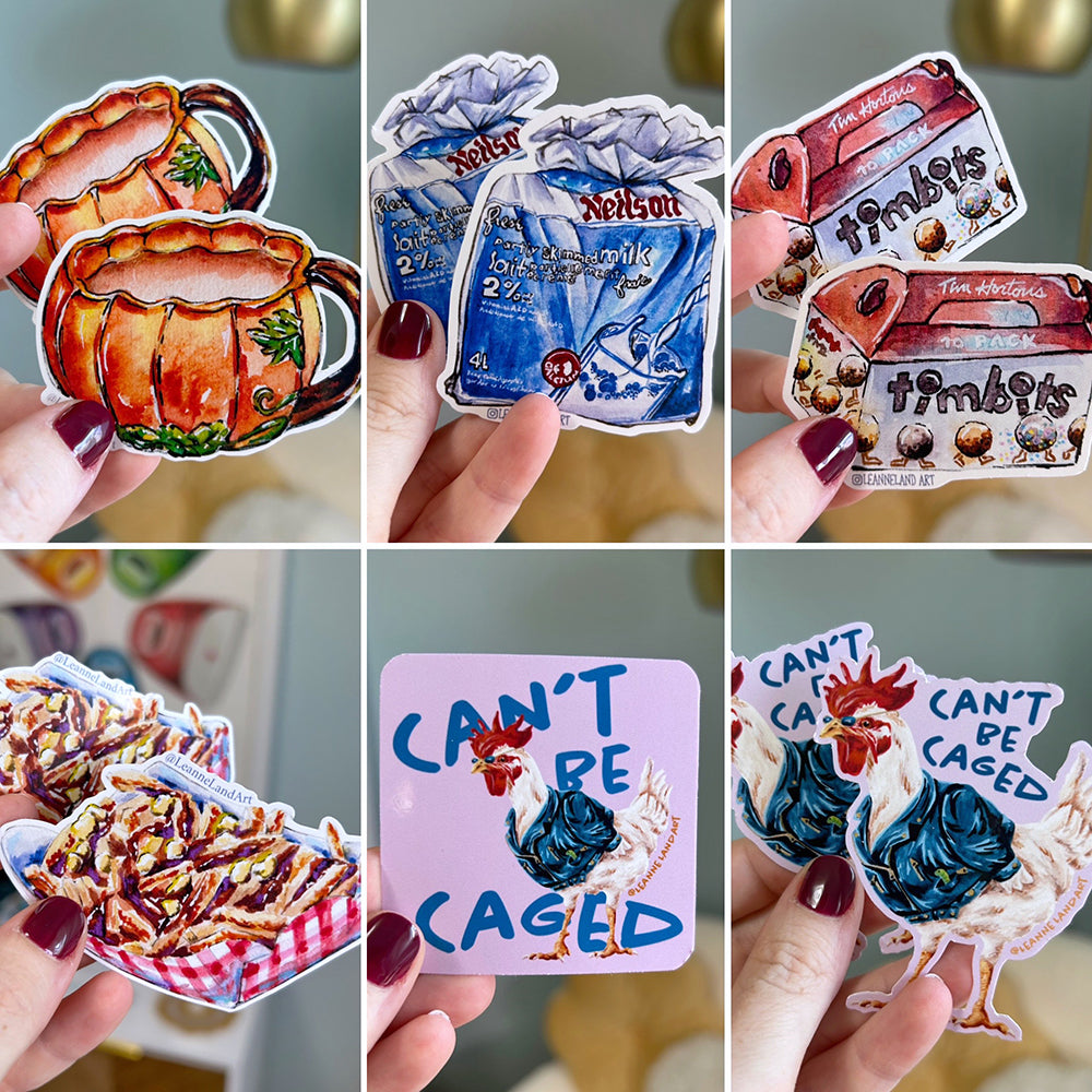 Can't Be Caged Chicken Art ✩ Large Sticker