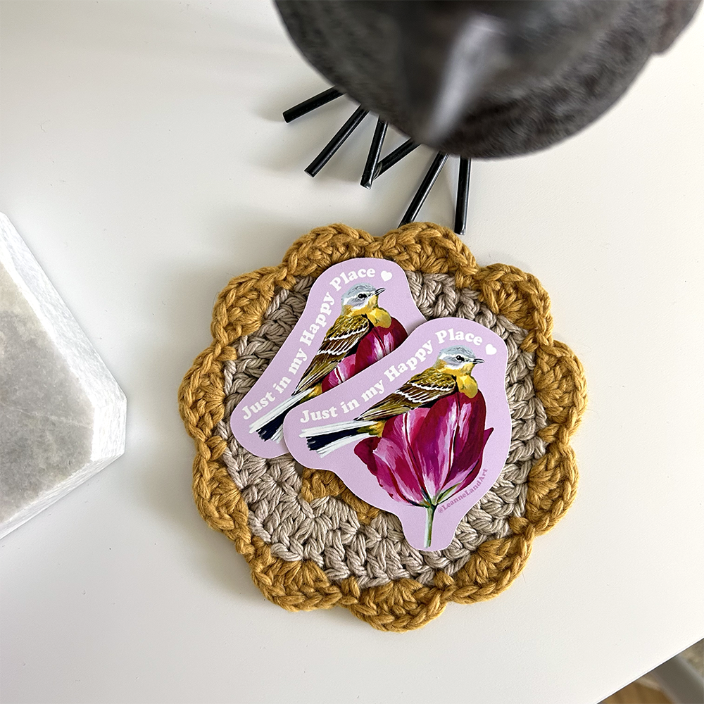 "Just In My Happy Place" Tulip Bird ✩ Sticker Set