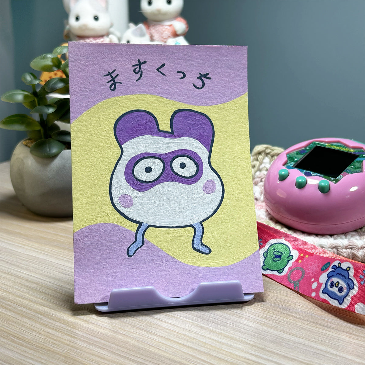 Printable Tamagotchi Art – Maskutchi Painting • 3x4” Digital Download