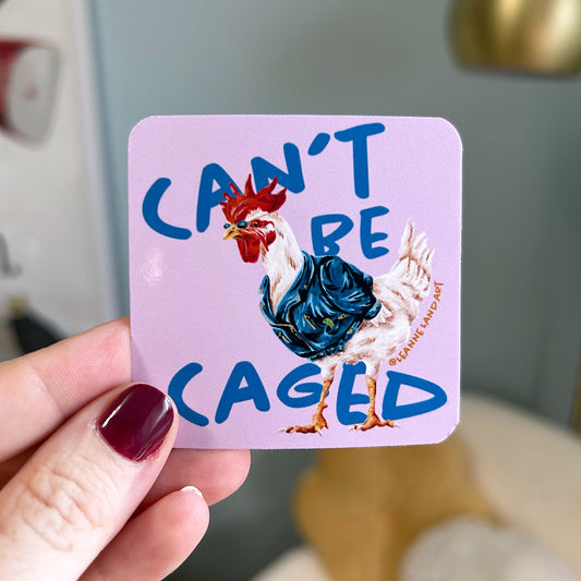 Can't Be Caged Chicken Art ✩ Large Sticker