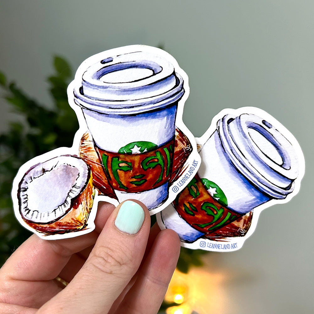 🥥 Starbucks Coconut Coffee ✩ Sticker Set