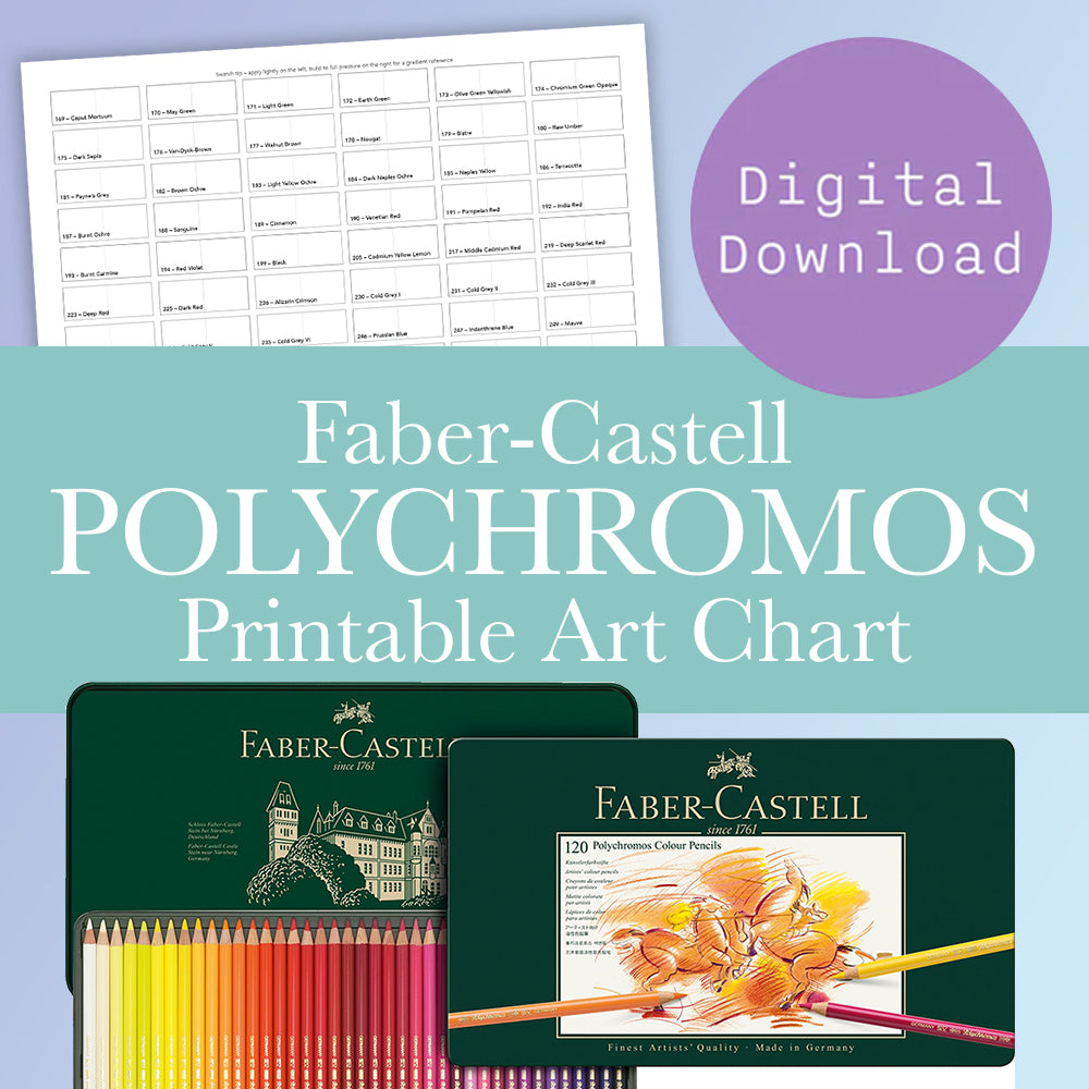 Faber-Castell POLYCHROMOS - Printable Full Colored Pencil Chart - Print and Colour - Easy Art Reference