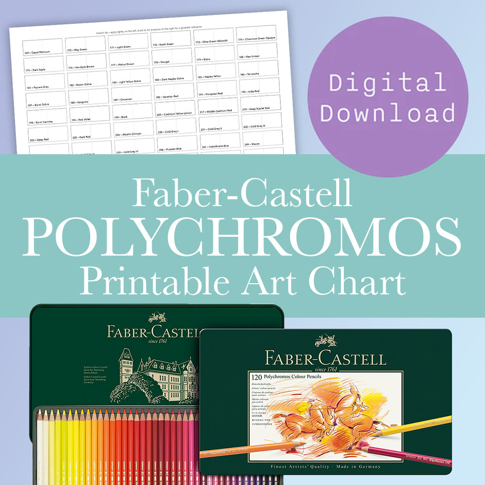 Faber-Castell POLYCHROMOS - Printable Full Colored Pencil Chart - Print and Colour - Easy Art Reference