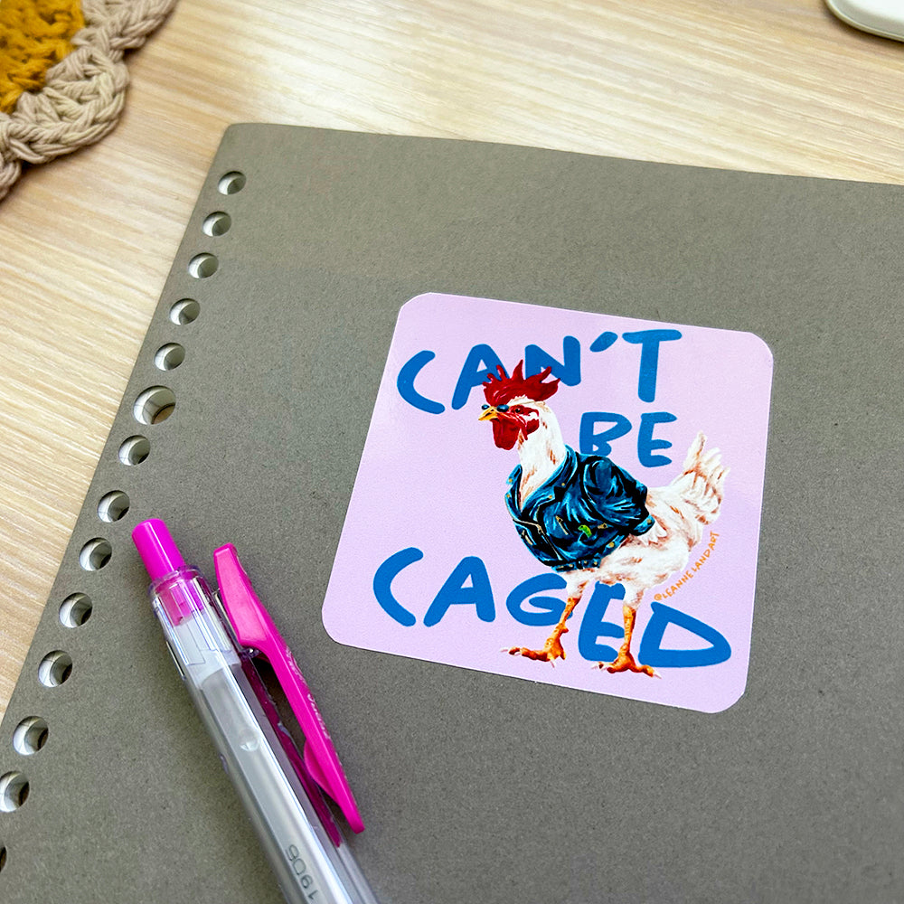 Can't Be Caged Chicken Art ✩ Large Sticker