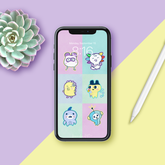 Tamagotchi Grid • Digital Wallpaper