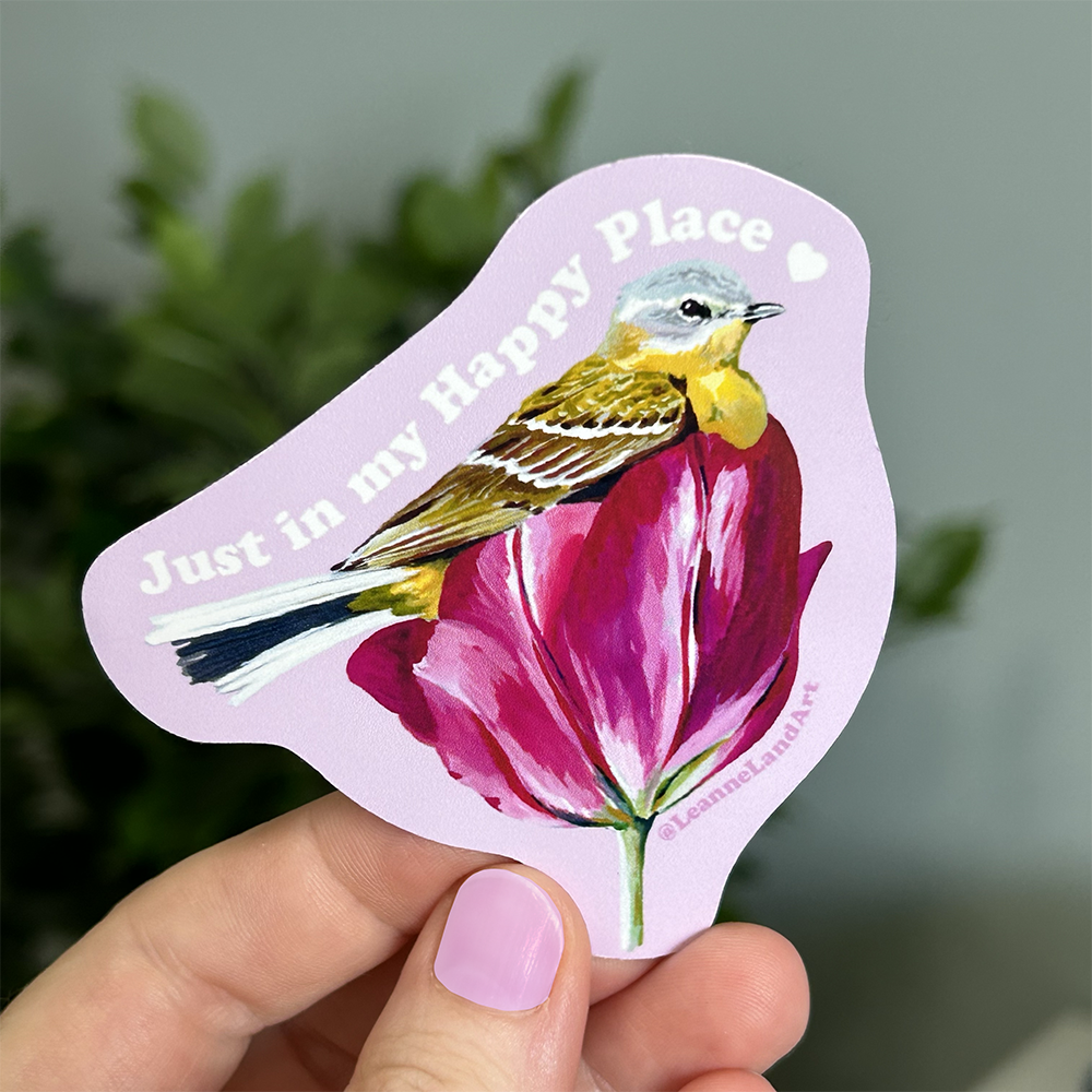 "Just In My Happy Place" Tulip Bird ✩ Sticker Set