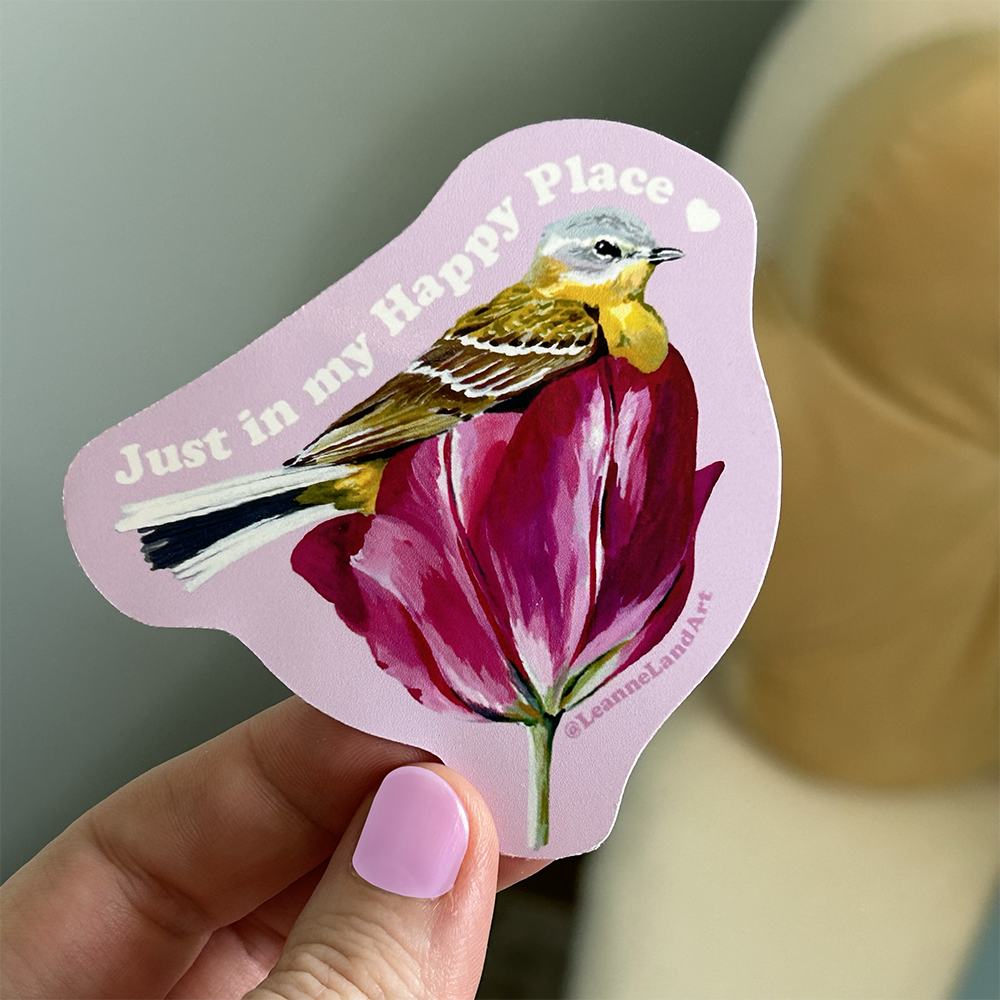 "Just In My Happy Place" Tulip Bird ✩ Sticker Set