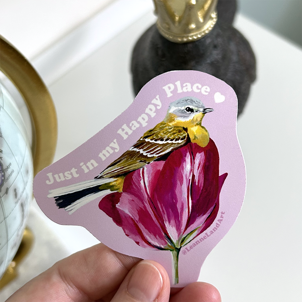 "Just In My Happy Place" Tulip Bird ✩ Sticker Set