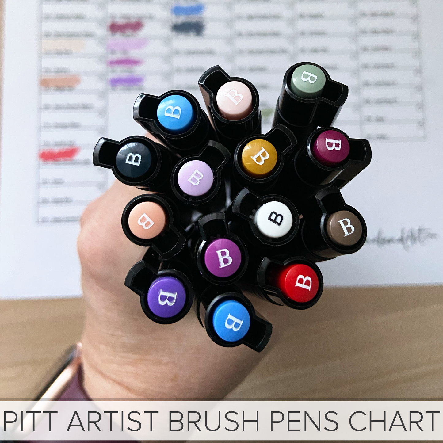 Marker Chart BUNDLE - Copic and PITT Artist Brush Pens - 2 in 1