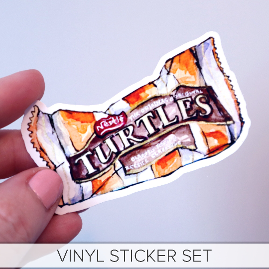 Turtles Chocolate Candy Bar ✩ Sticker Set