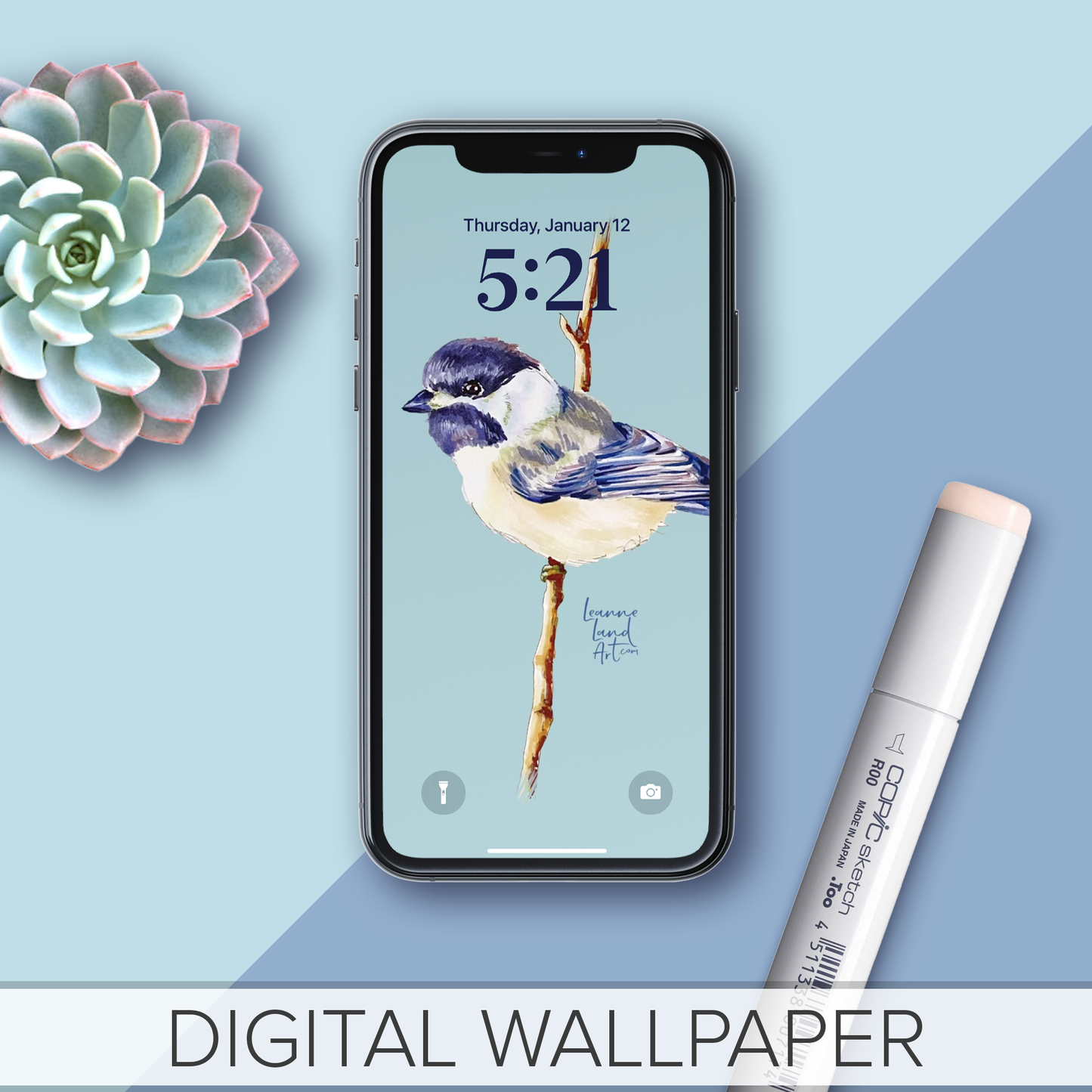 Chickadee Digital Wallpaper