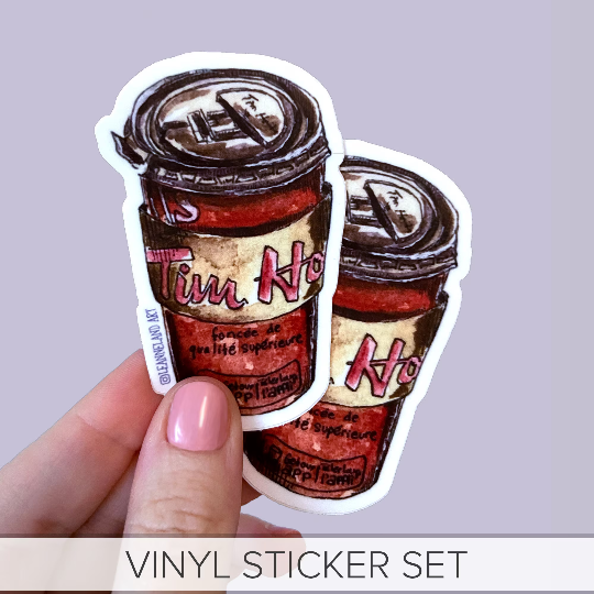 Tim Hortons Coffee STICKER SET - Large Vinyl Stickers